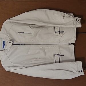 Apt 9 Cream Colored Faux Leather Zippered Jacket  SZ Xl